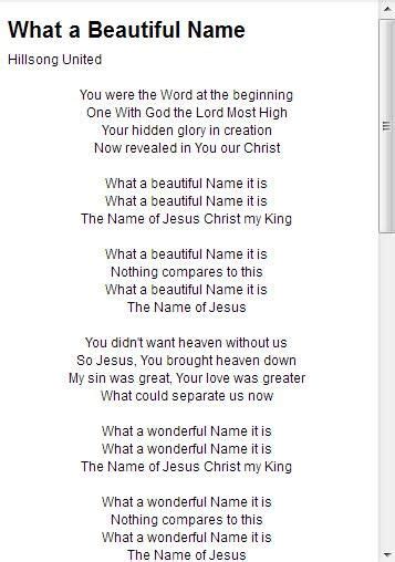Hillsong Worship - What a Beautiful Name lyrics [Verse 1] You were the Word at the beginning One with God the Lord Most High Your hidden glory in creation Now revealed in You our Christ [Chorus 1] What a beautiful Name it is What a beautiful Name it is The Name of Jesus Christ my King What a beautiful Name it is Nothing compares to …